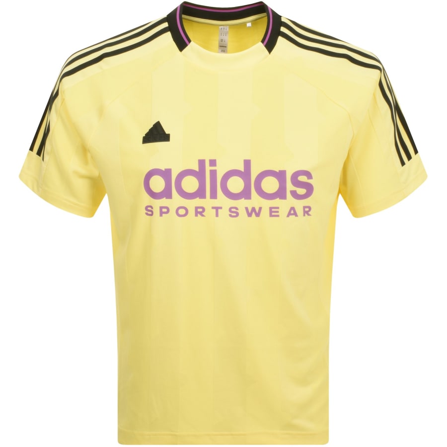 adidas House Of Tiro Jacquard T Shirt Yellow